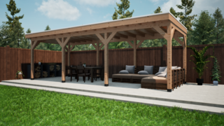 Douglas overkapping met overstek 300x800cm Verando